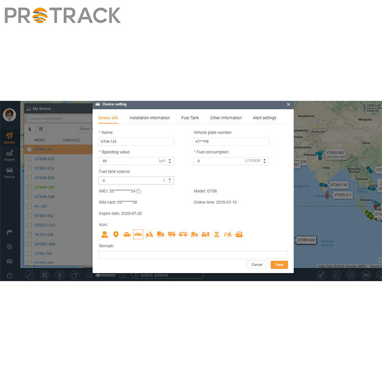 Voertuigvolgsysteem voor voertuigtracker