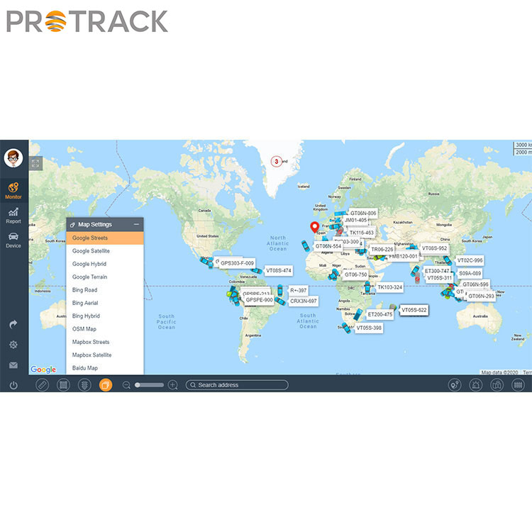 De voorloper van het GPS-trackingsoftwareplatform.